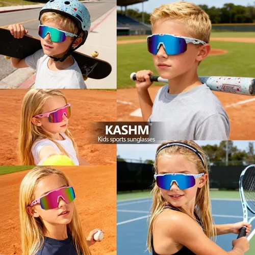 Miniatura 3 de Youth Baseball Sunglasses for Boys Girls Softball Cycling Sports Sunglasses Kids Lightweight UV Protection