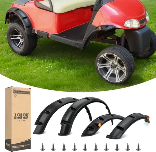 Miniatura 10 de 10L0L 4PCS Golf Cart Fender Flares for Yamaha G29, EZGO TXT/RXV, Club Car DS/Precedent - Heavy Duty ABS Plastic Mud Guards with Reflectors &