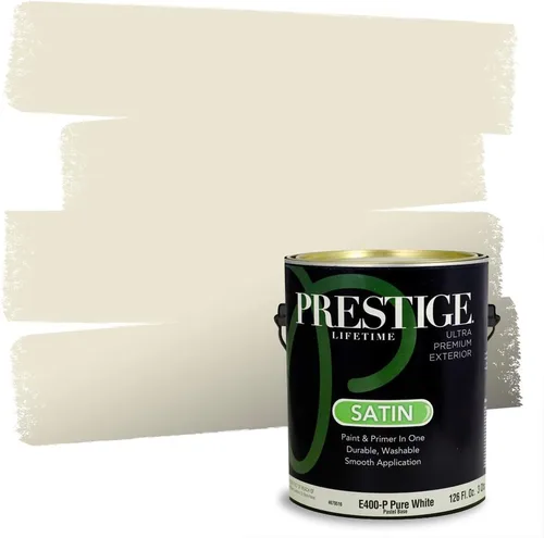 Miniatura 215 de PRESTIGE Paints Exterior Paint and Primer In One, 1-Gallon, Satin, Comparable Match of Benjamin Moore* Royal Linen* 931BM-PCM