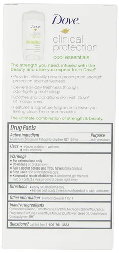 Miniatura 3 de Dove Clinical Protection - Desodorante antitranspirante, Cool Essentials, 1.7 onzas