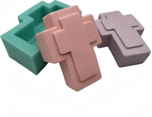 GreatMold - Molde de jabón de silicona suave con diseño cruzado para hacer jabón hecho a mano, moldes de chocolate para tartas de grado alimenticio
