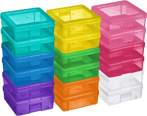 Miniatura 14 de novelinks Contenedores de almacenamiento de plástico transparentes apilables con tapa de cierre - Contenedores de almacenamiento organizadores de 2