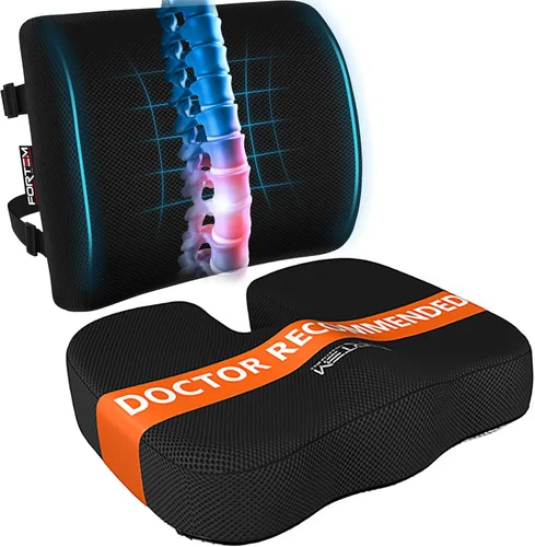 Miniatura 22 de FORTEM Cojín para Silla de Oficina, Cojín para Silla de Oficina, Almohada de Apoyo Lumbar para Silla de Oficina, Espuma Viscoelástica para Aliviar