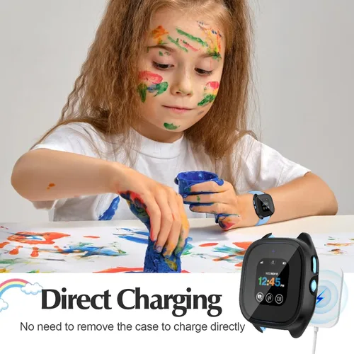 Miniatura 7 de Paquete de 2 fundas compatibles con Verizon Gizmo Watch 3, protector de pantalla de policarbonato duro de policarbonato integrado, protector