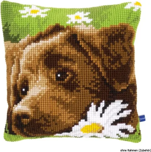 Vervaco Kit de punto de cruz de cojín de chocolate Labrador, 15.75 x 15.75 pulgadas Varios