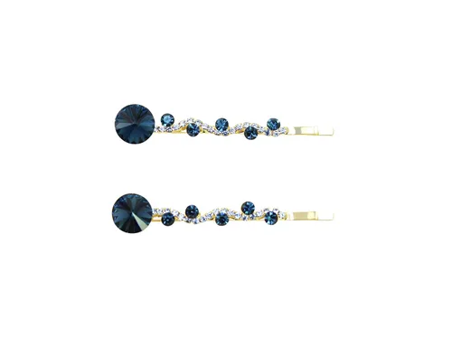 Miniatura 9 de Faship Un par de pinzas para el cabello AB con diamantes de imitación de alta calidad, 2 pines
