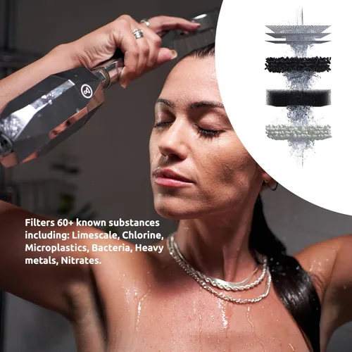 Miniatura 9 de Tappwater ShowerPro Diamond - Filtro de ducha. Filtros de cal, cloro y +60 sustancias. Diseño único. Filtración de 4 etapas y tecnología KDF-55
