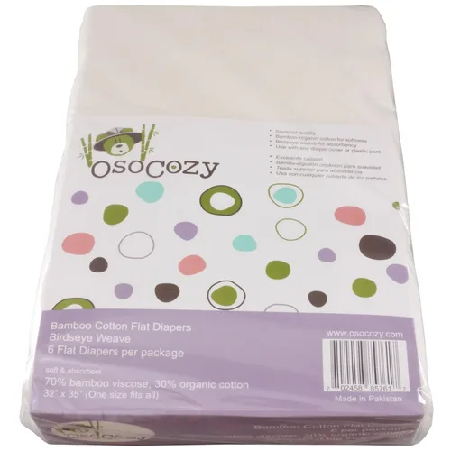 Miniatura 2 de OsoCozy Pañales de tela plana de bambú/algodón orgánico – tejido de pájaro – 32 x 35 pulgadas, pañales de una sola capa, súper suaves 70% bambú, 30%
