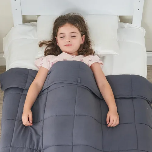 Miniatura 5 de yescool - Manta con peso, 7 libras, fresca, transpirable, con cuentas de cristal prémium, lavable a máquina, para dormir, 60-90 libras, 41 x 60 Gris