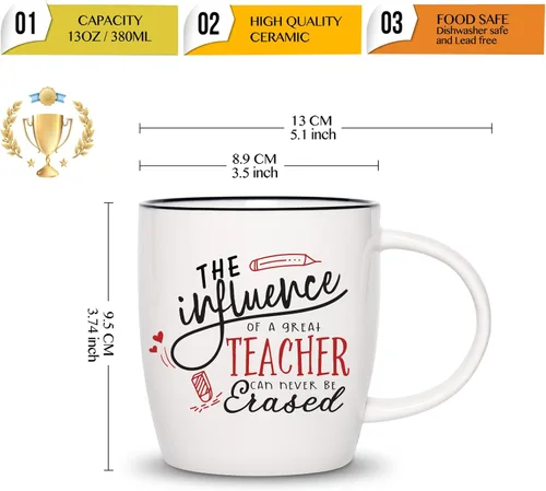 Miniatura 8 de ELEGANTPARK Regalos para Maestros para Regalos de Agradecimiento a Maestros para Mujeres Taza de Café Cumpleaños San Valentín Graduación Acción