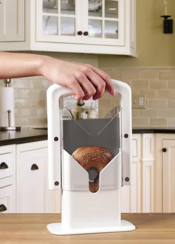 Miniatura 5 de Hoan The Original Bagel Guillotine Slicer - Rebanadora de Hoja de Acero Inoxidable de 9.25 Pulgadas - Cortador de Bagel Seguro, Eficiente y Fácil