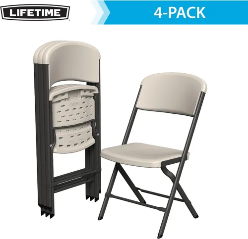 Miniatura 4 de LIFETIME Sillas plegables, silla plegable resistente contorneada para mayor comodidad, paquete de 4