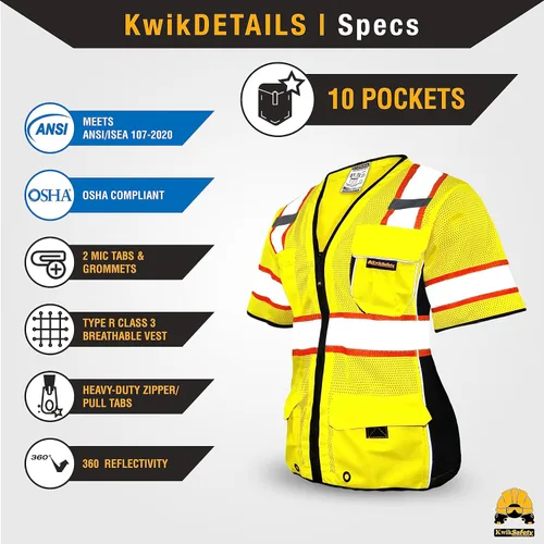 Miniatura 4 de KwikSafety - Charlotte, NC - Men's & Women's Class 3 Safety Vest PPE Hi Vis Reflective ANSI OSHA