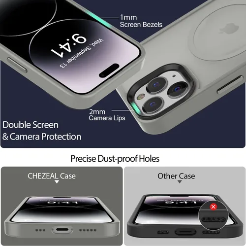Miniatura 232 de Fuerte magnético para iPhone 11, compatible con Magsafe, [resistente a caídas de 13 pies] Funda trasera translúcida mate con sensación de piel
