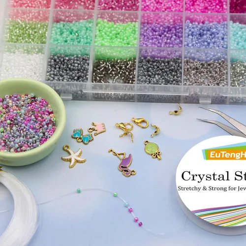 Miniatura 7 de EuTengHao 15646 cuentas de semillas de poni de 0.079 pulgadas (0.079 in) cuentas de vidrio para la cintura con dijes, accesorios de joyería, pinzas