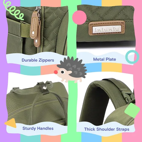 Miniatura 3 de iniuniu Mochila para pañales, kit 4 en 1, bolsas de bebé unisex grandes para niños y niñas, mochila de viaje impermeable con bolsa para pañales
