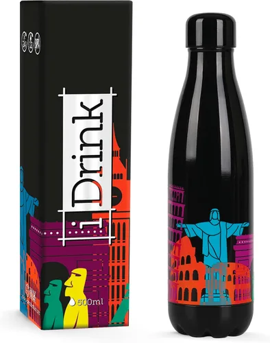 Miniatura 9 de IDRINK® Botella térmica revolucionaria, 2 paredes, botella de acero inoxidable, 16.9 fl oz UNICORN