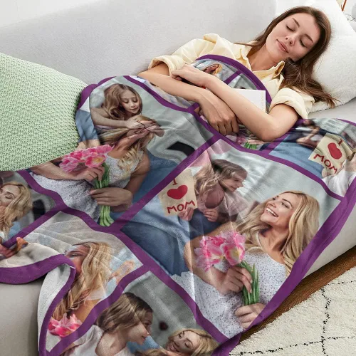 Miniatura 3 de MeMoShe Manta personalizada para el día de la madre, regalos de hija, hijo, manta personalizada con fotos, regalos para mamá, mujeres, regalos