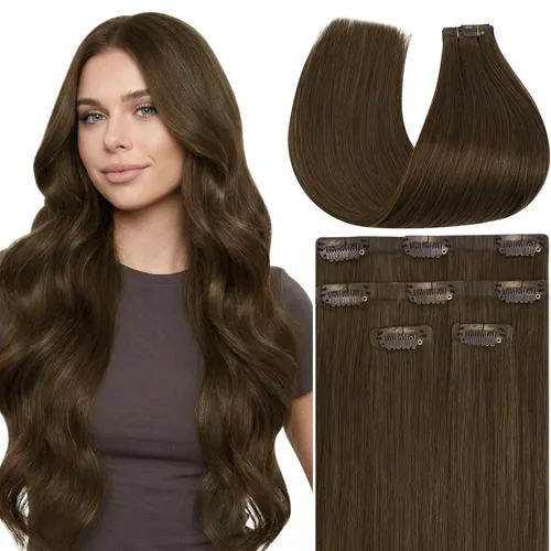 Miniatura 64 de Full Shine Extensiones de cabello humano con pinzas, cabello humano Remy invisible para mujer, color rubio platino, 20 pulgadas, 8 unidades, 4.23 oz
