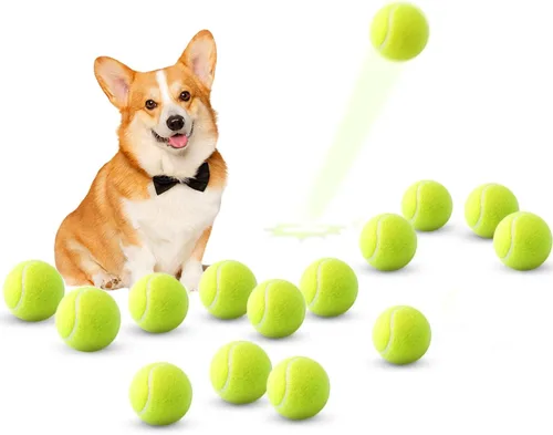 ZIYIZE Mini pelotas de tenis, paquete de 15 pelotas de tenis para perros de 2 pulgadas, pelota de juego para mascotas fácil de atrapar para lanzador