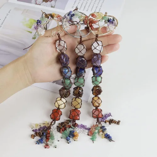 Miniatura 4 de Anjiucc Árbol de la vida de cristal curativo de 7 chakras para colgar en la pared, decoración de interiores, decoración de ventanas, meditación