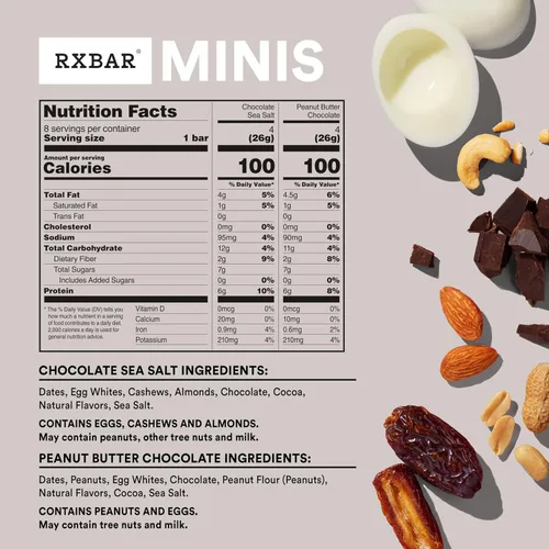 Miniatura 2 de RXBAR Minis - Barras de proteínas, snack de proteínas, barritas de aperitivos, paquete variado, caja de 7.3 onzas (8 unidades)