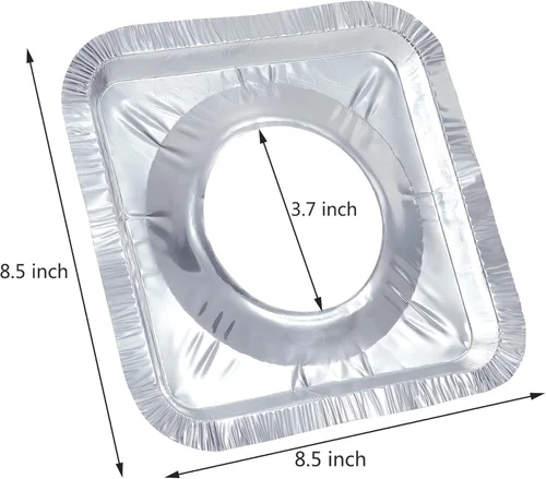 Miniatura 2 de Waytiffer Revestimientos para quemadores de gas (paquete de 50) cubiertas cuadradas de papel de aluminio desechables de 8.5 pulgadas para quemadores