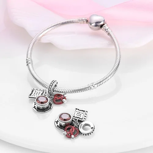 Miniatura 93 de Pandach Dijes colgantes de plata de ley 925 para pulseras y collares, dijes colgantes de Madonna con cuentas de girasol, joyería para mujer