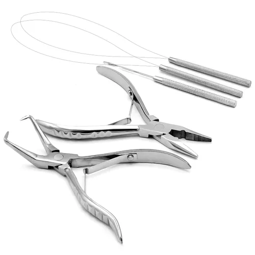 Miniatura 6 de Kit de herramientas profesionales para extensiones de cabello y cuentas, juego de alicates para quitar cuentas (4 piezas) I-Link Micro Ring Loop