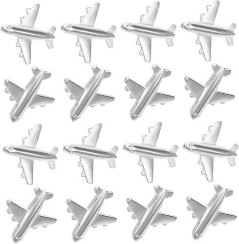 Miniatura 9 de ABOOFAN 48 tachuelas de pulgar en forma de avión para mapas, tableros de corcho y paredes de fotos, chinchetas de metal para decoración de oficina