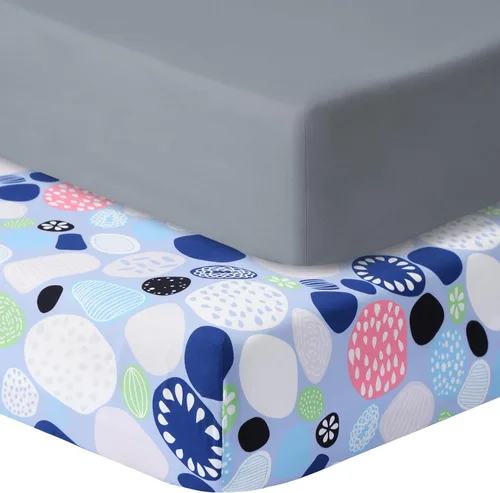 Miniatura 19 de GUNTAIL Sábanas de cuna de bebé para niños y niñas, paquete de 2 sábanas ajustables para cuna estándar y colchón de niño pequeño, sábana de Hoja