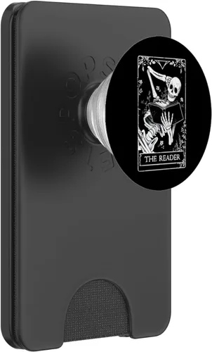 Miniatura 7 de The Reader - Tarjeta de tarot floral botánico esqueleto lectura, PopSockets intercambiables PopGrip