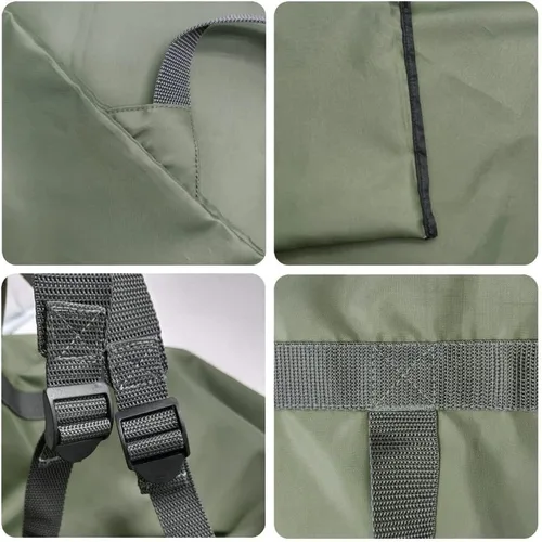 Miniatura 3 de Mochila de lavandería de 27 x 34 pulgadas, resistente bolsa de lavandería con correas para el hombro, cierre de cordón, mochila de lavandería Verde