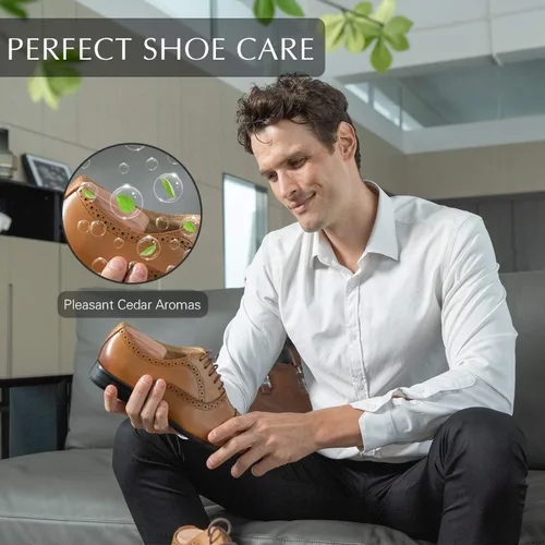 Miniatura 2 de Árboles de cedro para hombre paquete de valor, árboles de zapatos para hombre con fragancia de cedro, árboles de madera para zapatos para hombres