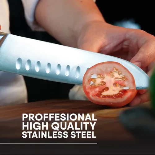 Miniatura 3 de MasterChef - Juego de cuchillos de chef con bolsa, juego de rollo de cuchillos con 5 cuchillos de cocina de calidad profesional para cocina precisa