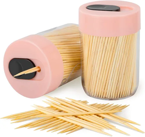 Miniatura 12 de Urbanstrive Soporte resistente y seguro para palillos de dientes con 800 palillos de dientes de madera natural para limpieza de dientes, decoración