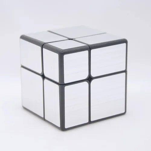 Miniatura 5 de Bukefuno QY Toys - Espejo de 2 x 2 bloques de cubo plateado, rompecabezas mágico de 2 x 2 x 2 pulgadas, versión plateada