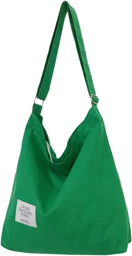 Miniatura 145 de Covelin - Bolsa de hombro informal de lona para mujer, estilo bohemio y retro, bolsa de mano, bolso cruzado, tamaño grande
