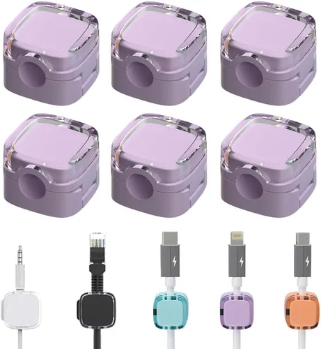 Paquete de 6 organizadores magnéticos para cables de carga, organizador de cables magnéticos 2026, clips magnéticos para organizar cables, soporte