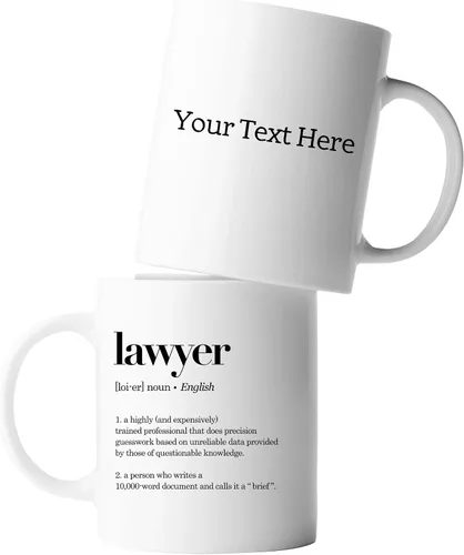 Miniatura 10 de Taza con definición de abogado, regalos de abogado, estudiantes de derecho, regalos de graduación para nuevos abogados, vasos de cerámica, 11 onzas