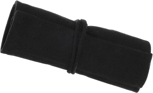 PATIKIL Estuche enrollable hecho a mano con 24 ranuras, estuche de lona para lápices, organizador para dibujar, colorear, bocetos, color negro