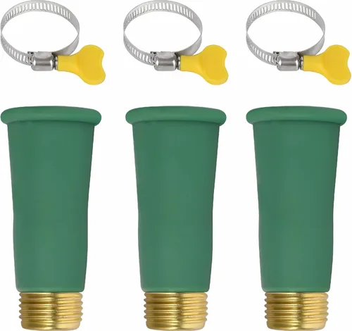 IMPRESA Adaptador de manguera de silicona, verde, 3/4 pulgadas, paquete de 3, adaptador de manguera de agua para grifo de fregadero, conector