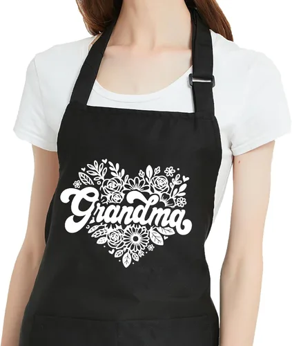 Miniatura 8 de Delantales divertidos para mujer con bolsillos, delantal de cocina ajustable para cocinar hornear, regalos de cumpleaños para mamá y abuela