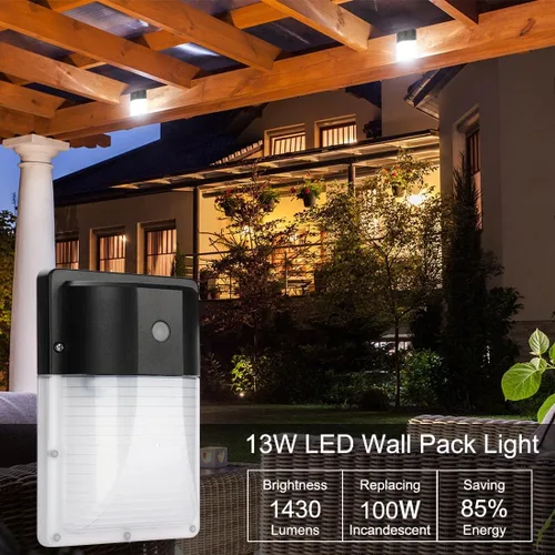 Miniatura 6 de kadision Mini paquete de pared LED con fotocélula del atardecer al amanecer, 13 W, 5000 K, 1430 lm (equivalente incandescente de 100 W), accesorio