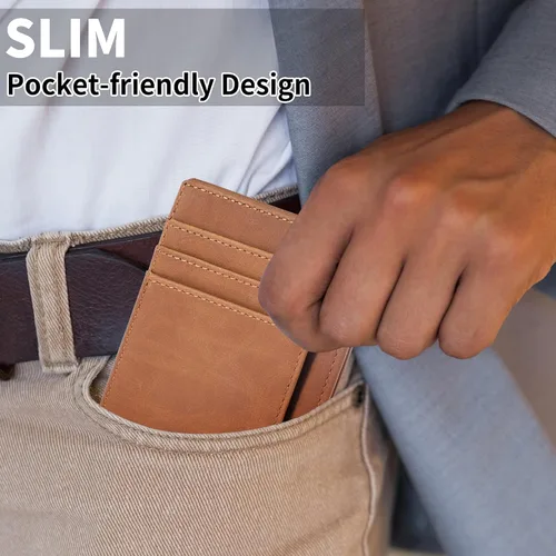Miniatura 54 de Cartera Chelmon Slim RFID - Cartera de bolsillo frontal minimalista para tarjetas de crédito delgadas