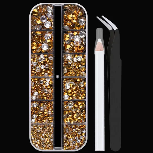 Miniatura 8 de 12000 diamantes de imitación de resina para decorar con brillantes con 3 piezas de pegamento para joyería B7000, 2 cajas de diamantes de imitación