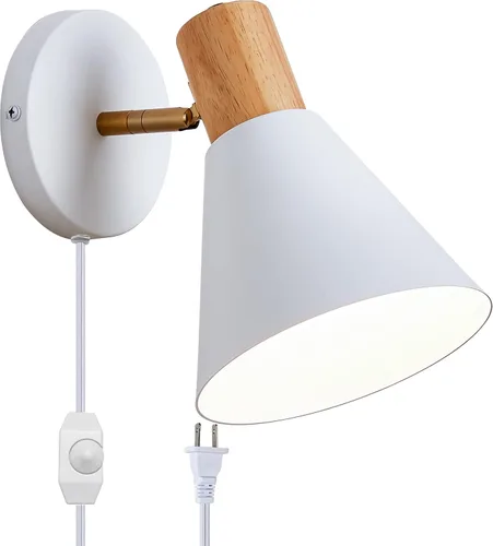 Miniatura 14 de ClanKin Apliques de pared con interruptor de perilla, lámpara de pared ajustable negra para dormitorio industrial, iluminación de fregadero de baño