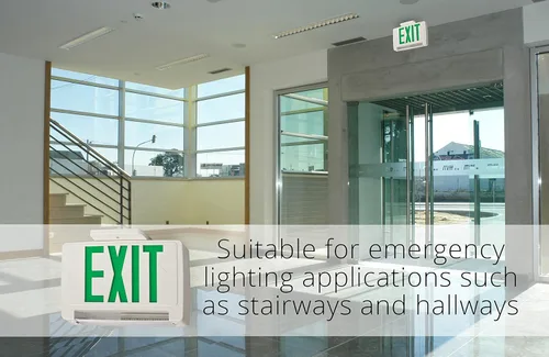 Miniatura 3 de Lithonia Lighting ECBG LED M6 - Barra de luz LED de salida y emergencia con batería de respaldo, letras verdes