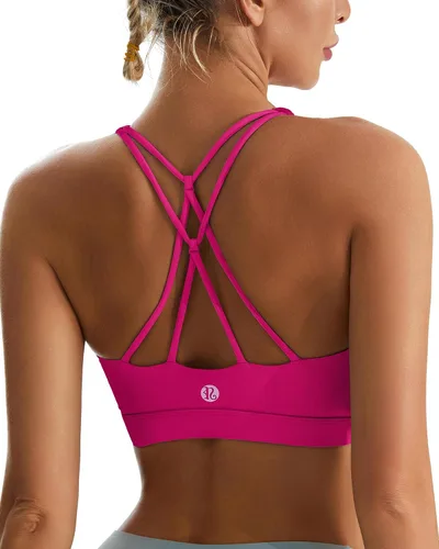 Miniatura 59 de Brasieres deportivos para mujer, con relleno, tipo camiseta sin mangas, sexis, con espalda cruzada, de alto impacto, largos, ideales para practicar