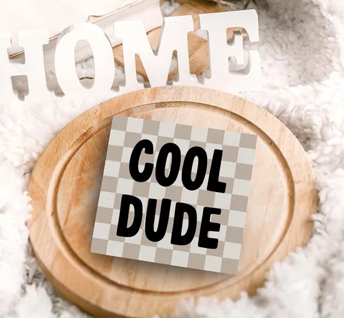 Miniatura 5 de SRADMO Cool Dude - Letrero de madera para escritorio, caja de madera boho, beige, preppy, decoración para adolescentes, niños, dormitorio